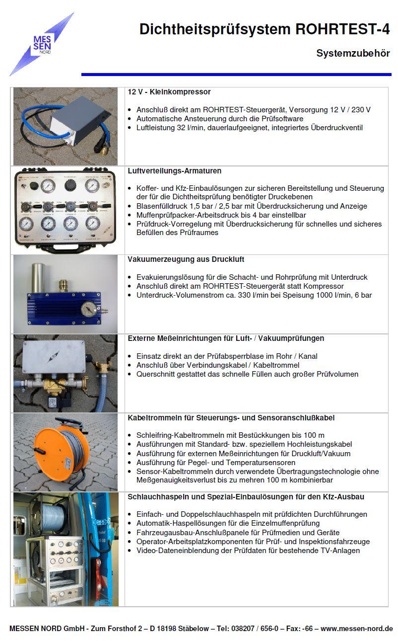 ROHRTEST Systemzubehör Dichtheitsprüfsystem