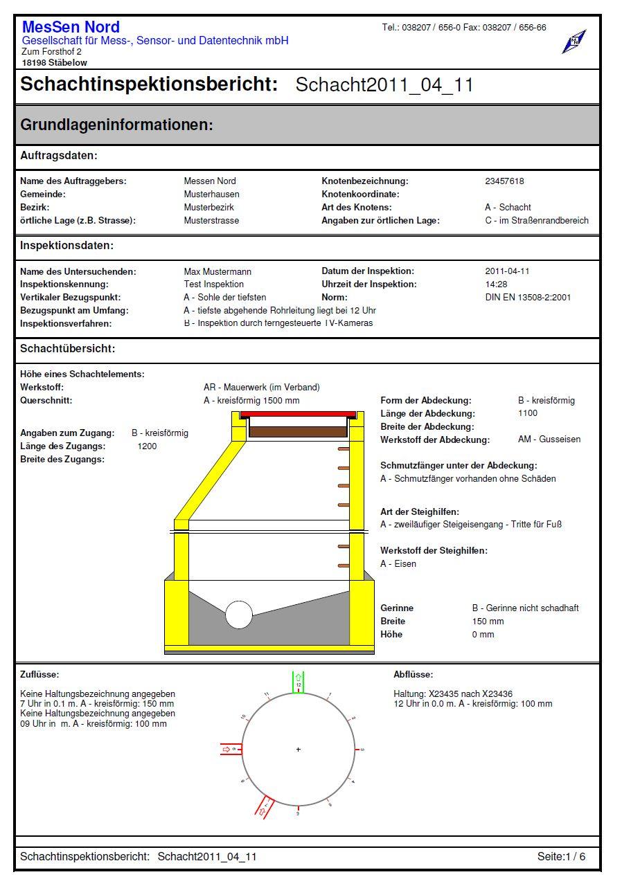 Schachtinspektionssoftware gem. DIN 13508-2