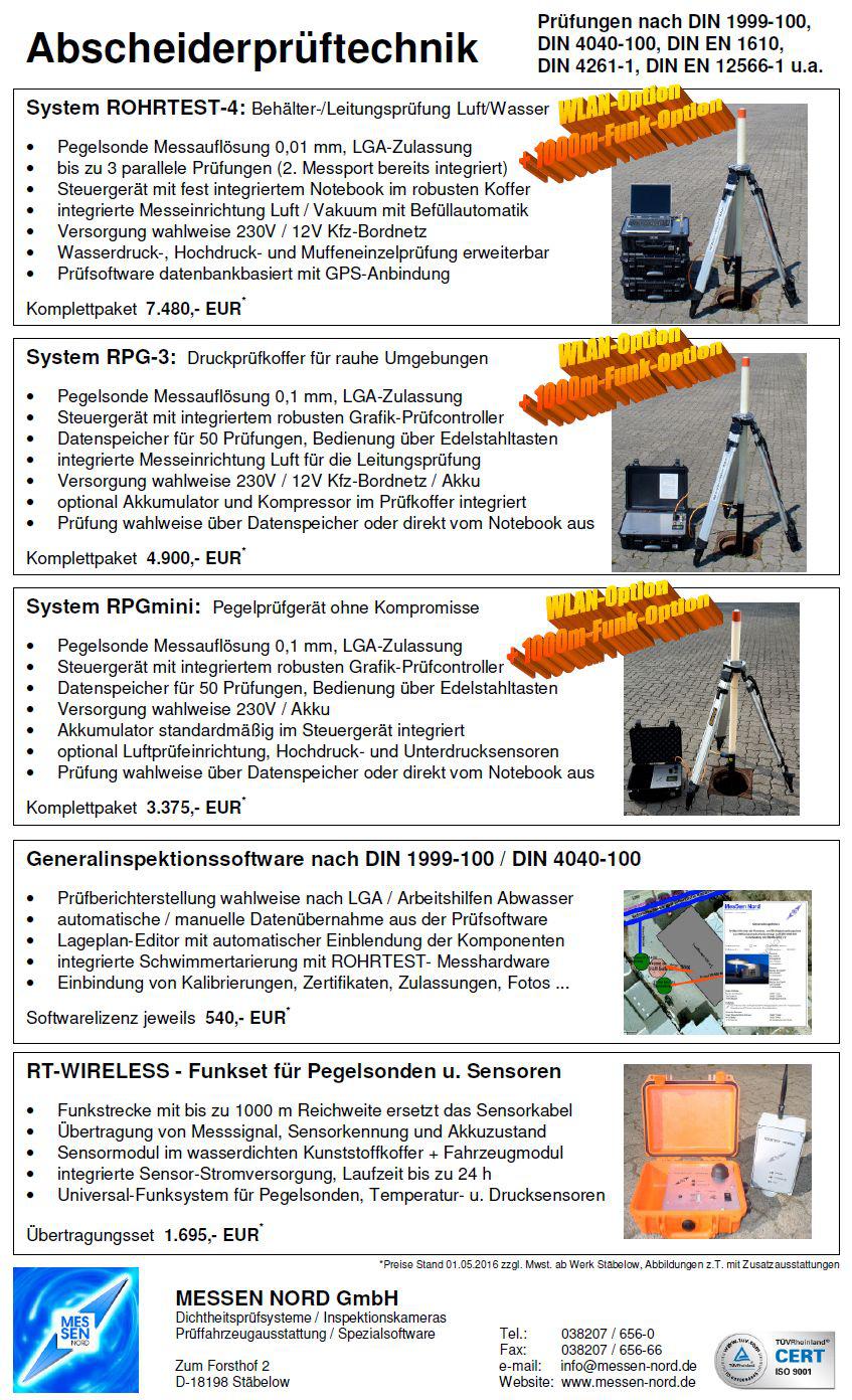 MESSEN NORD Abscheiderprüftechnik