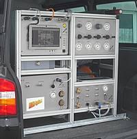 Modularer Dichtheitsprüfgeräteeinbau für Prüffahrzeuge VW T5, MB Vito, MB Sprinter