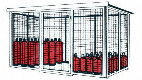 Gasflaschen-Lagerbox, ohne Dach - 2,10 x 1,50 m