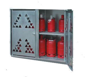 Flüssiggasflaschenschrank 2-türig, gelochte Ausführung